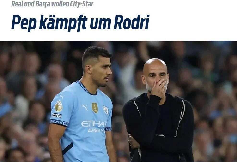 德媒曝夏季转会重磅竞争：皇马巴萨争夺罗德里，意媒称曼联锁定迪马尔科